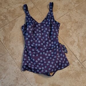 Maxine of Hollywood Blue Polka Dot One Piece Swimsuit
